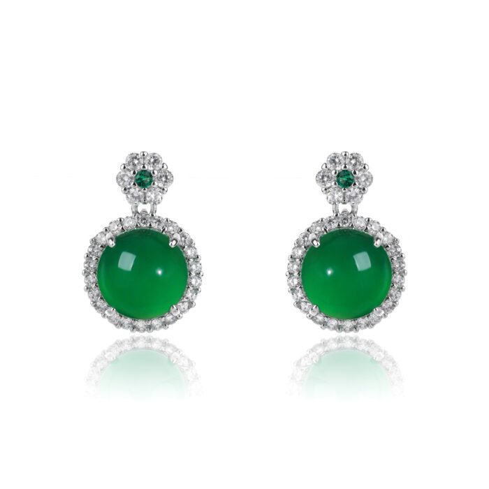 Green Ruby Jade Earrings