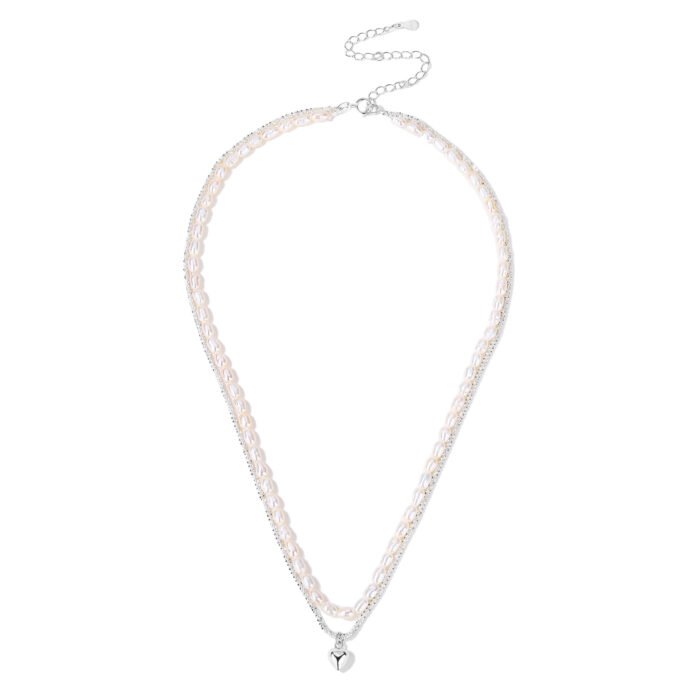 Eternal Heart & Pearls Necklace